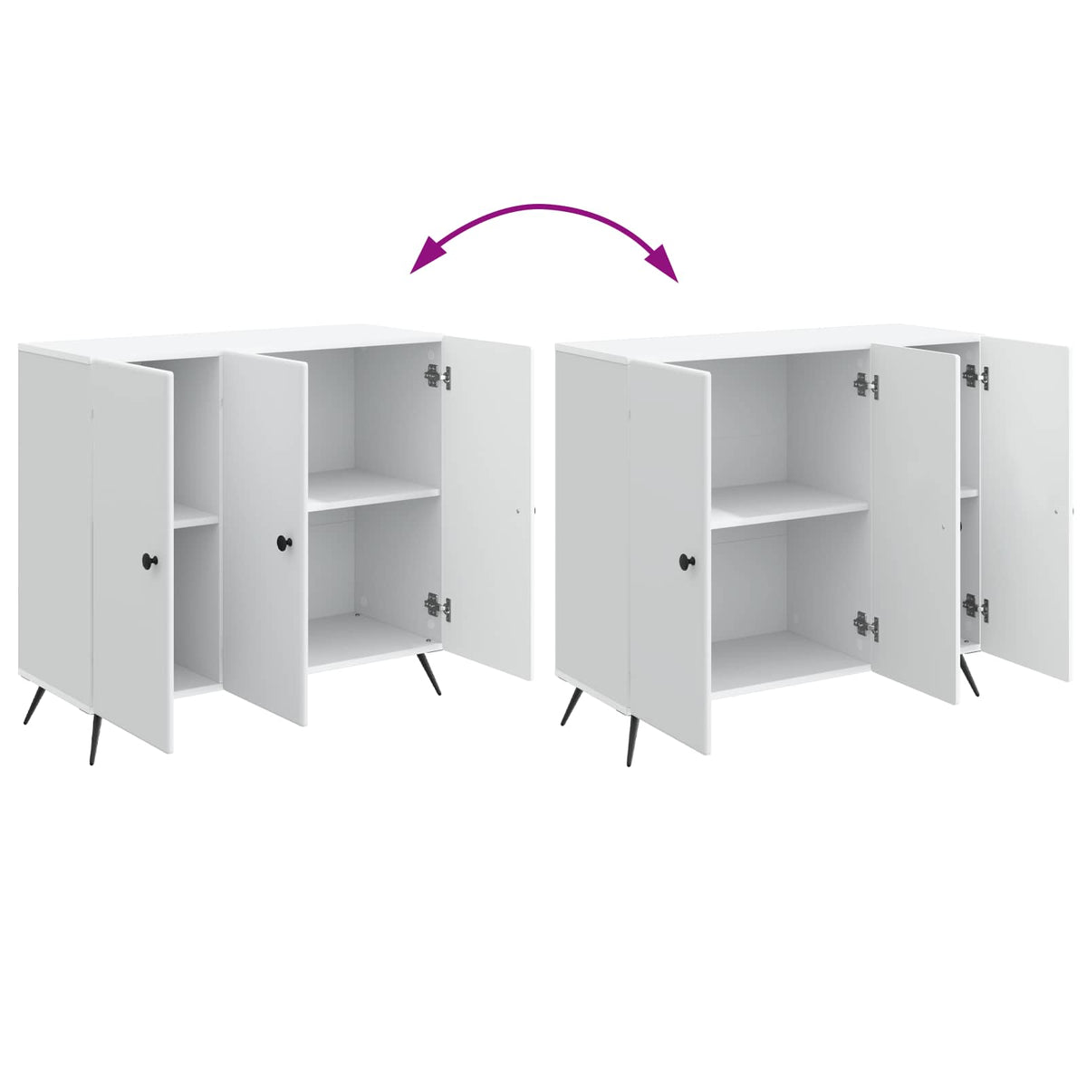 Sideboard Weiß 89 x 34,5 x 80 cm Holzwerkstoff