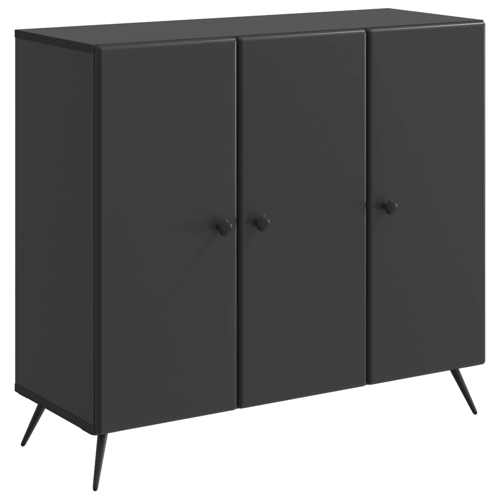 Sideboard Schwarz 89 x 34,5 x 80 cm Holzwerkstoff