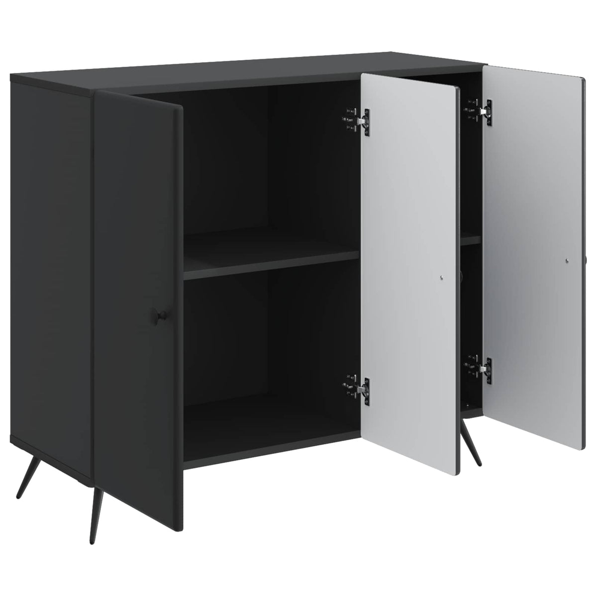 Sideboard Schwarz 89 x 34,5 x 80 cm Holzwerkstoff