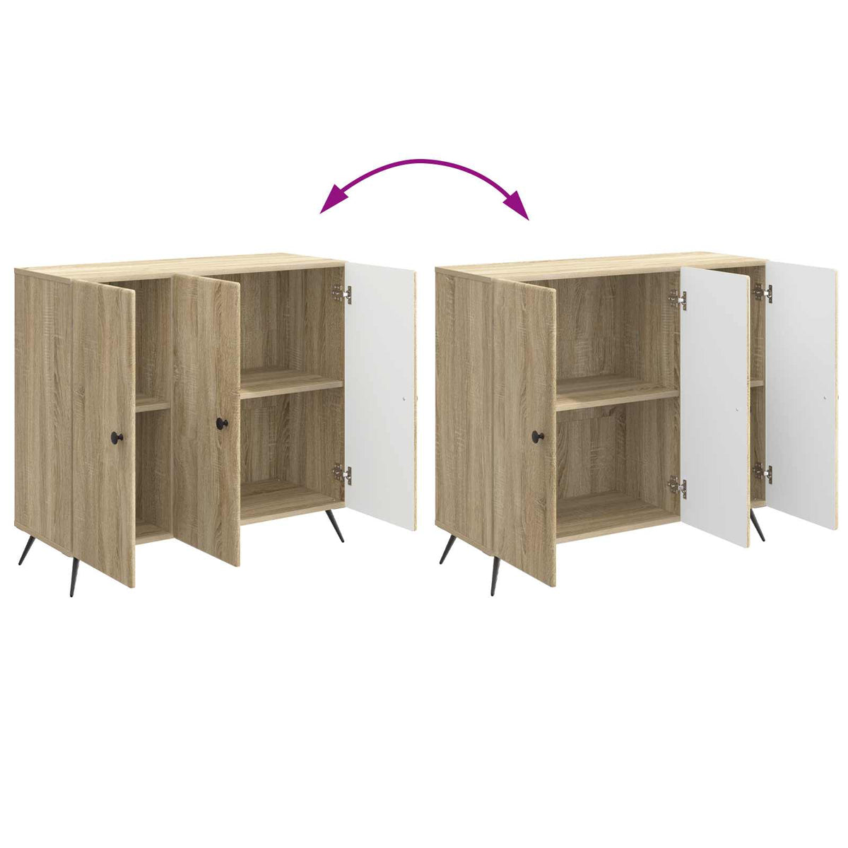 Sideboard Sonoma-Eiche 89 x 34,5 x 80 cm Holzwerkstoff