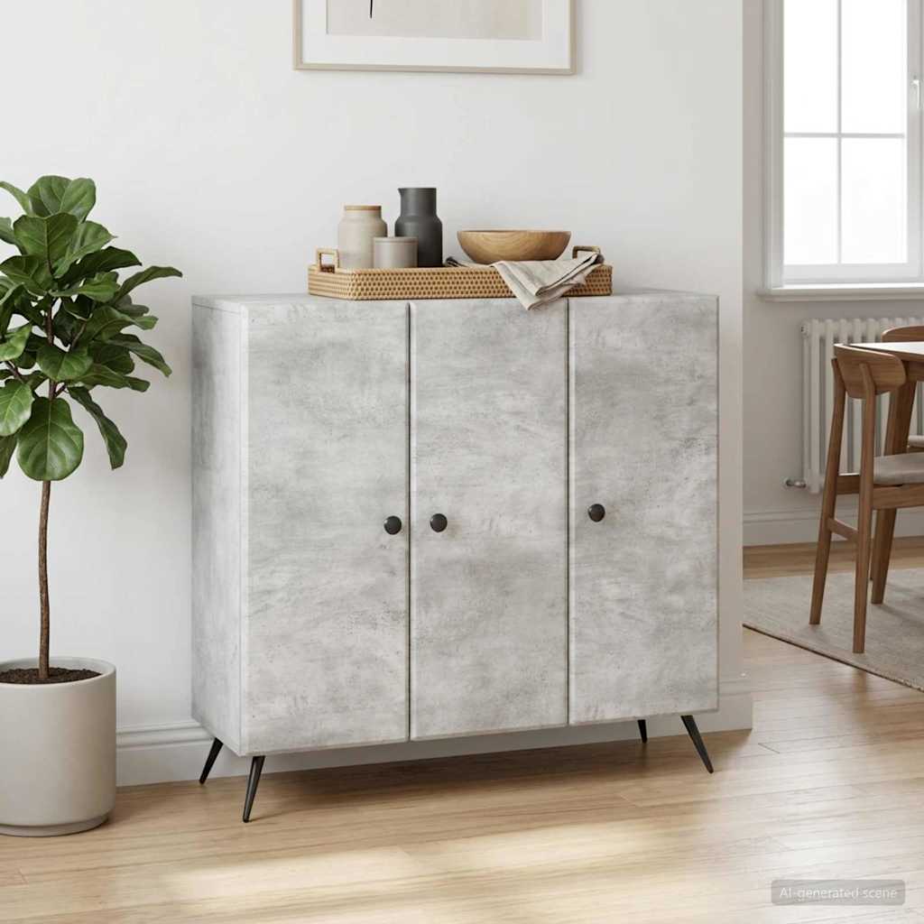 Sideboard Betongrau 89 x 34,5 x 80 cm Holzwerkstoff