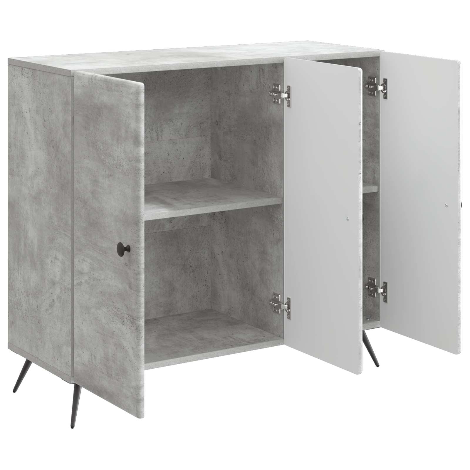 Sideboard Betongrau 89 x 34,5 x 80 cm Holzwerkstoff