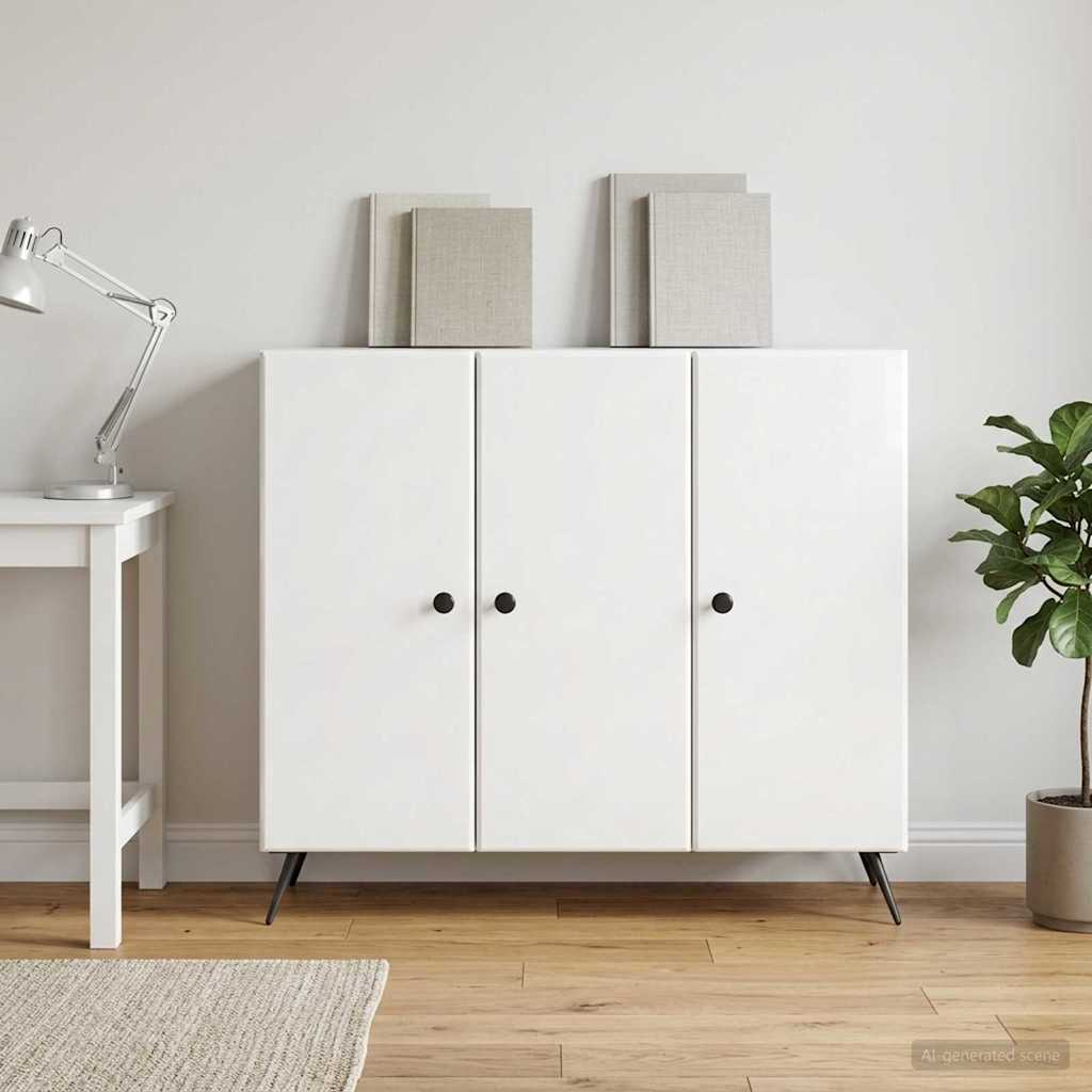 Sideboard Hochglanz Weiß 89 x 34,5 x 80 cm Holzwerkstoff