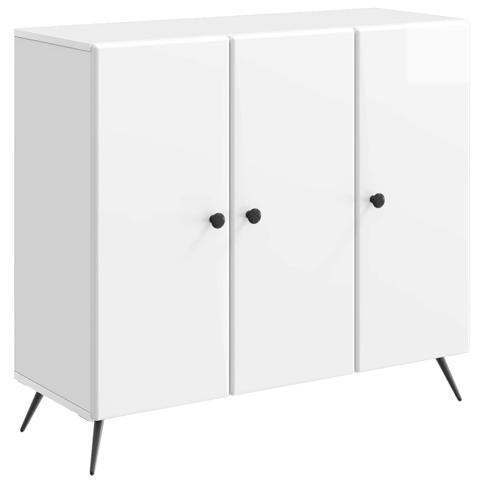 Sideboard Hochglanz Weiß 89 x 34,5 x 80 cm Holzwerkstoff