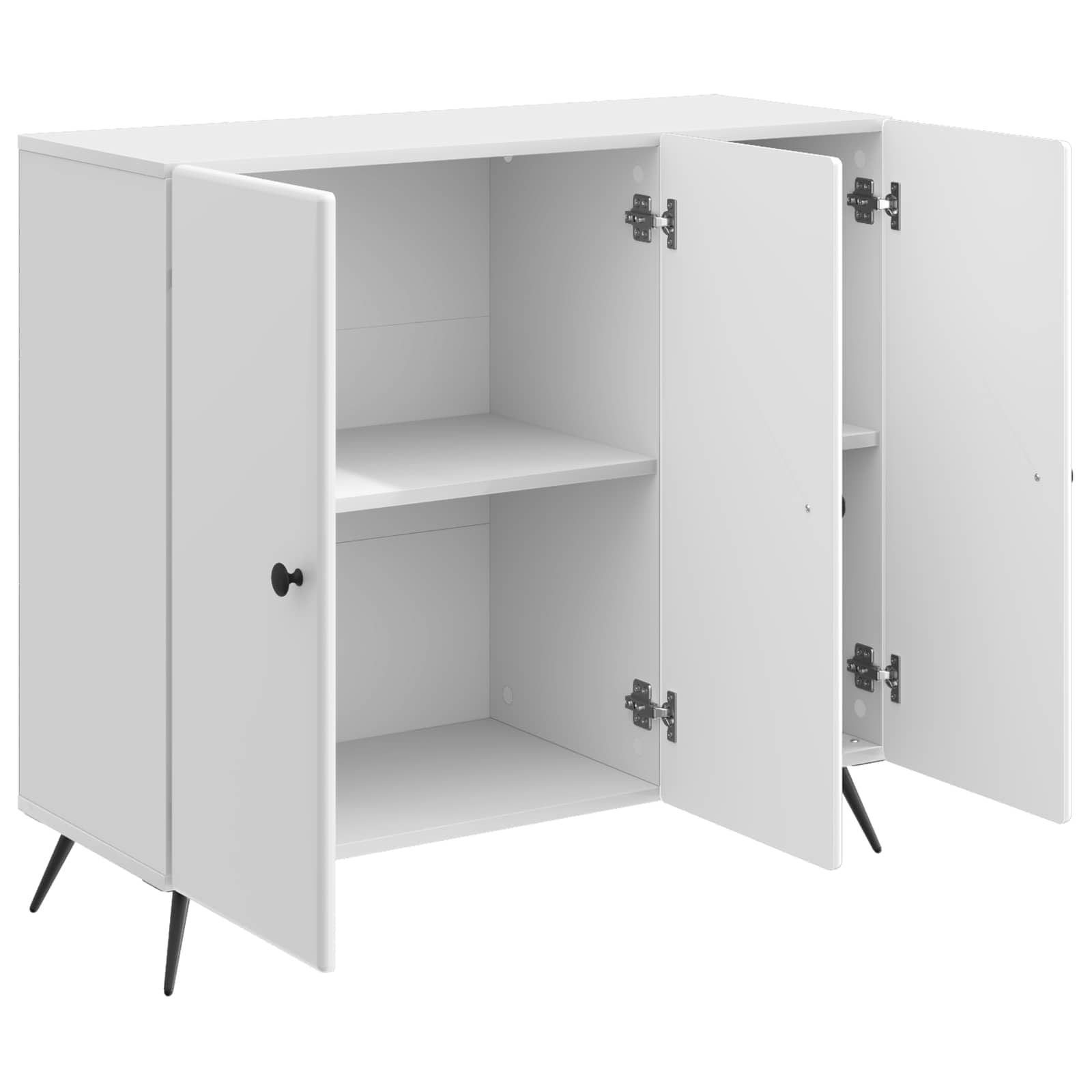 Sideboard Hochglanz Weiß 89 x 34,5 x 80 cm Holzwerkstoff