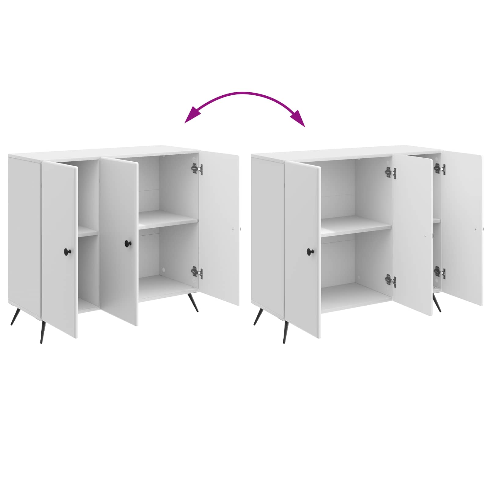 Sideboard Hochglanz Weiß 89 x 34,5 x 80 cm Holzwerkstoff