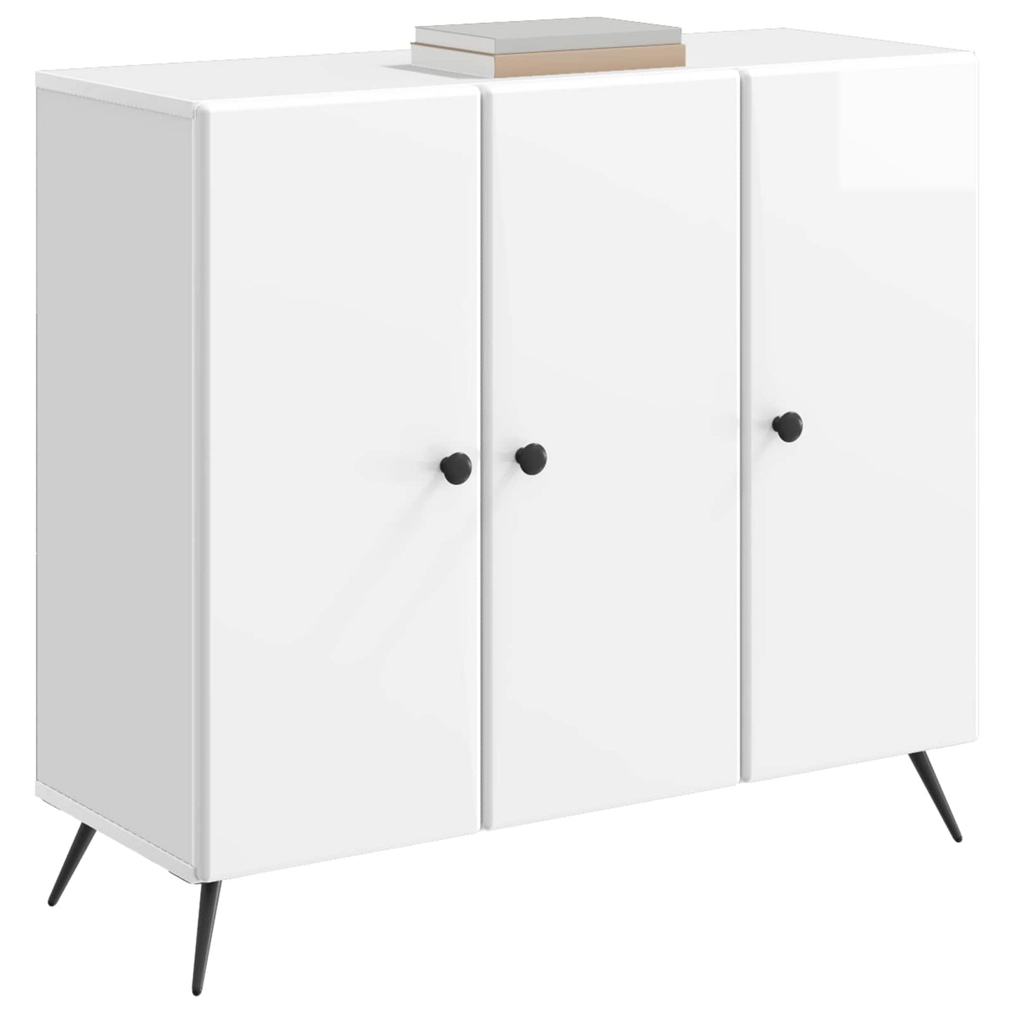 Sideboard Hochglanz Weiß 89 x 34,5 x 80 cm Holzwerkstoff