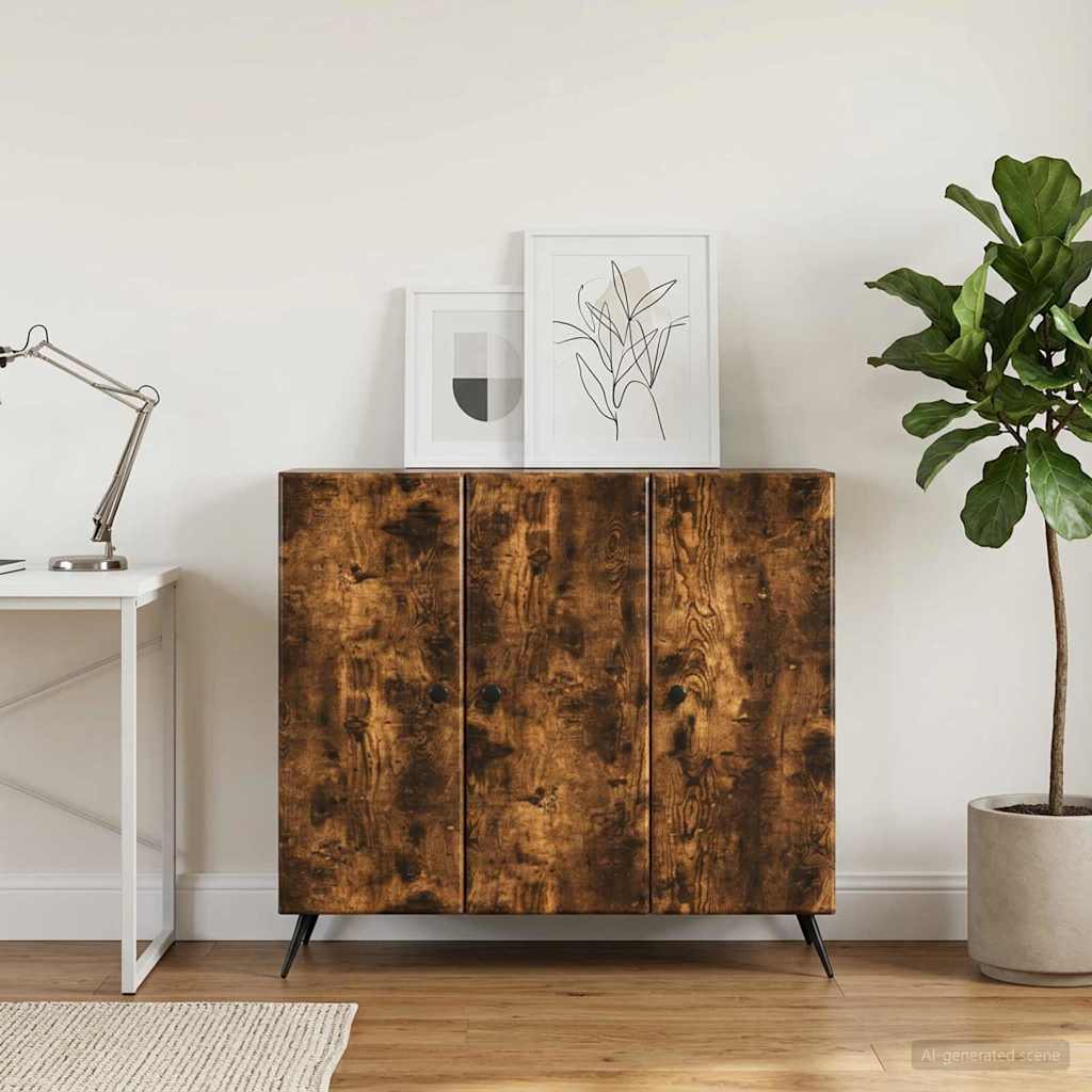 Sideboard Räuchereiche 89 x 34,5 x 80 cm Holzwerkstoff