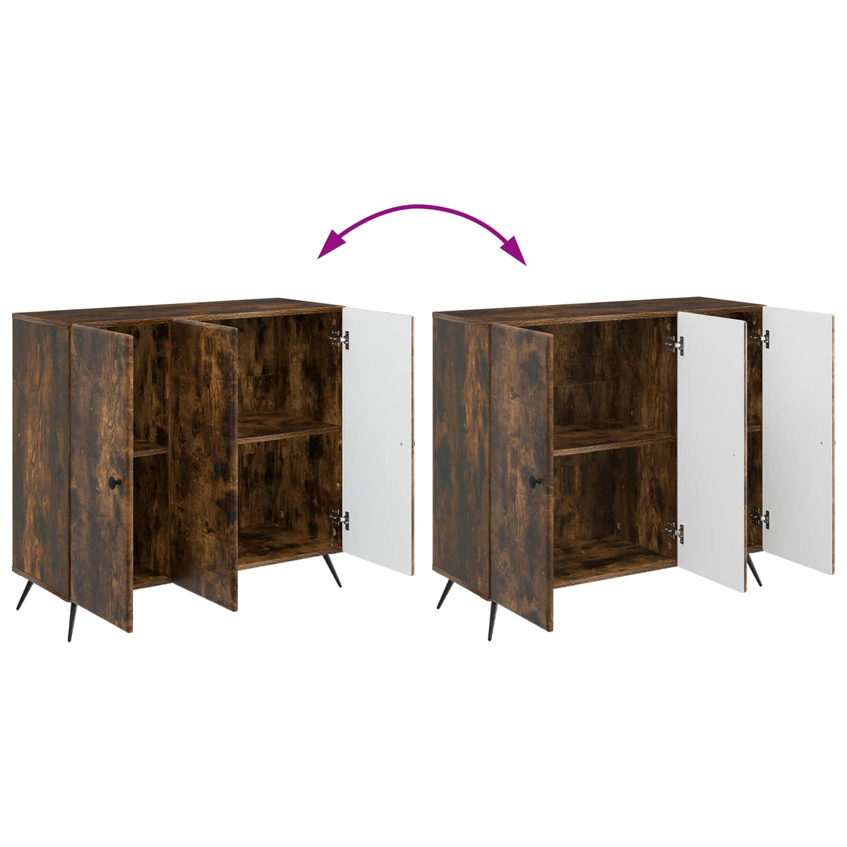 Sideboard Räuchereiche 89 x 34,5 x 80 cm Holzwerkstoff