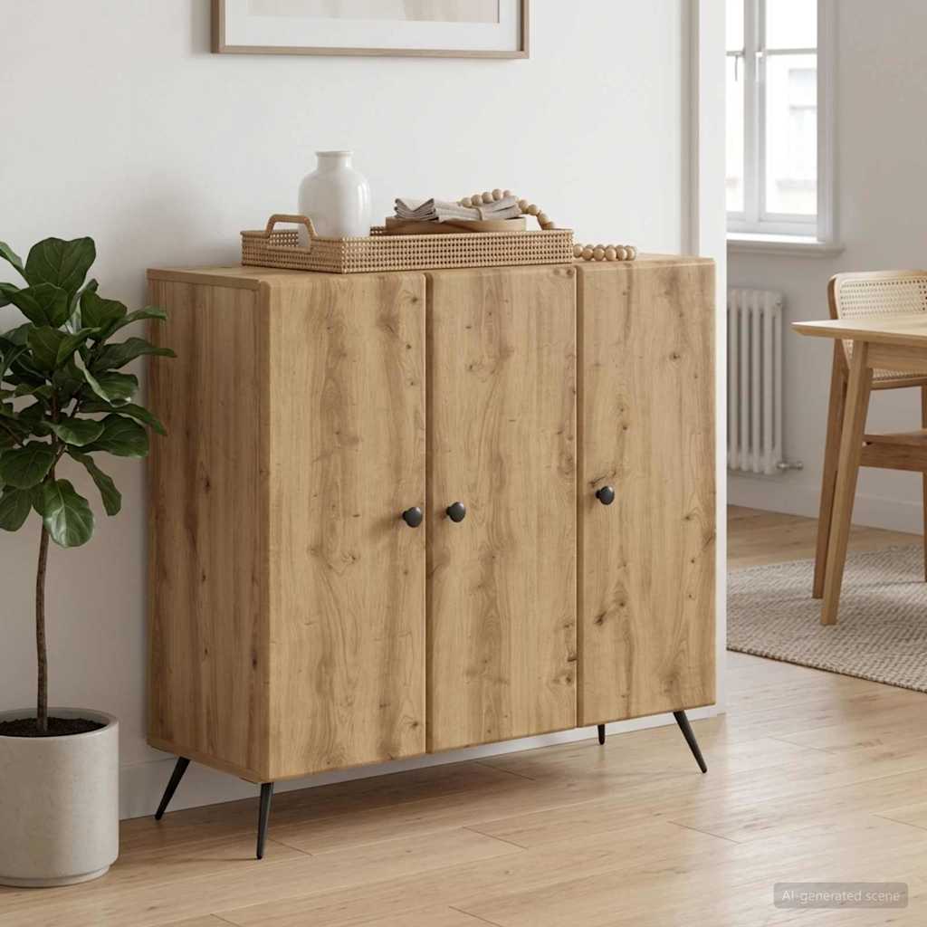 Sideboard Artisan-Eiche 89 x 34,5 x 80 cm Holzwerkstoff