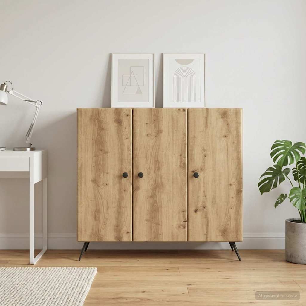 Sideboard Artisan-Eiche 89 x 34,5 x 80 cm Holzwerkstoff
