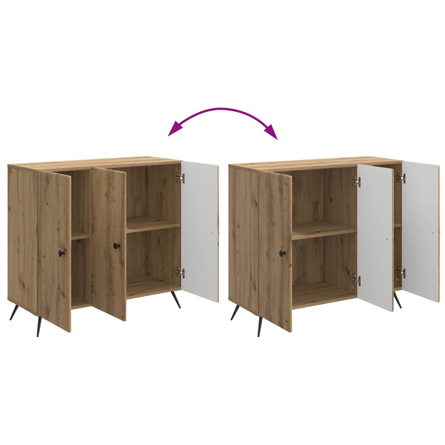 Sideboard Artisan-Eiche 89 x 34,5 x 80 cm Holzwerkstoff