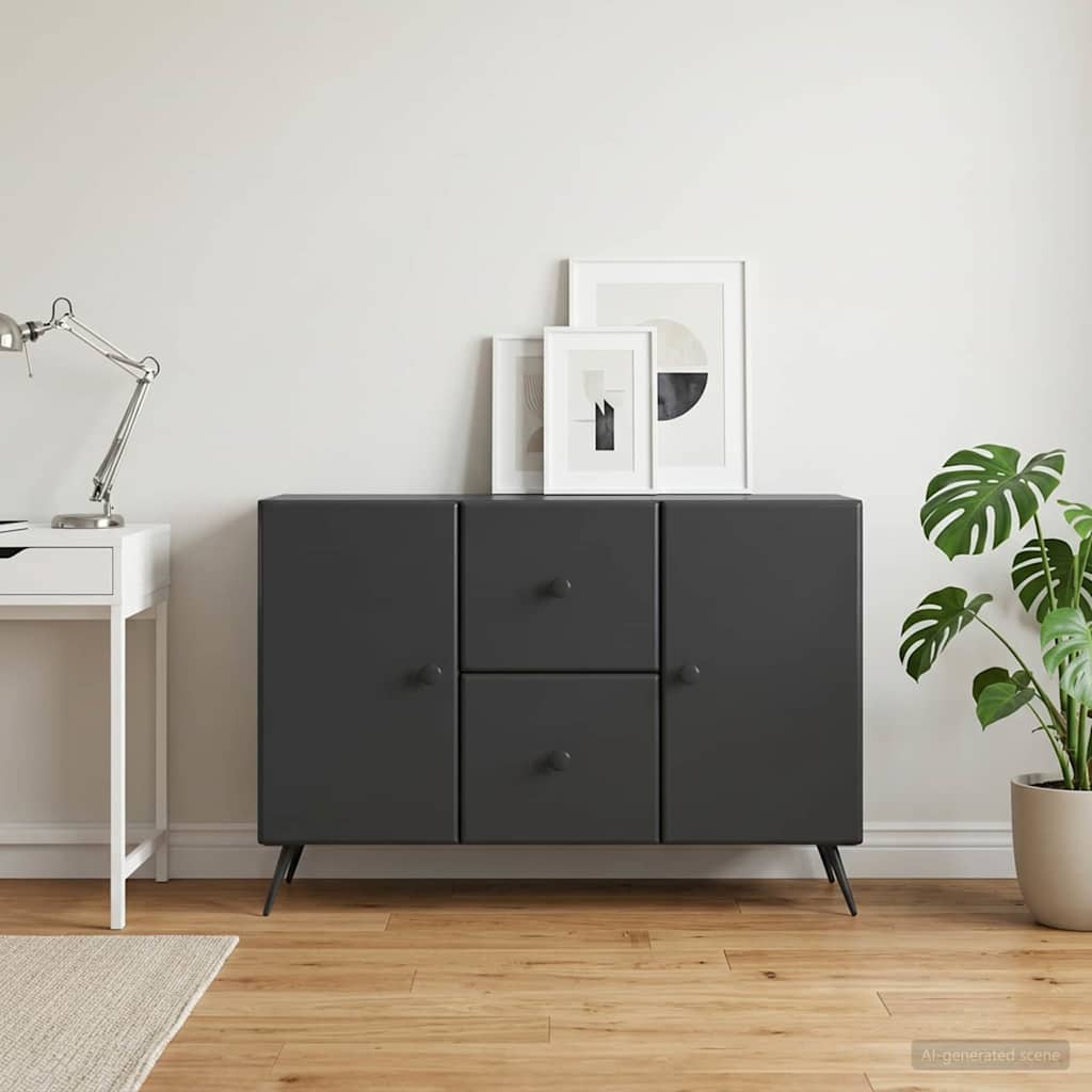 Sideboard Schwarz 89 x 34,5 x 60 cm Holzwerkstoff