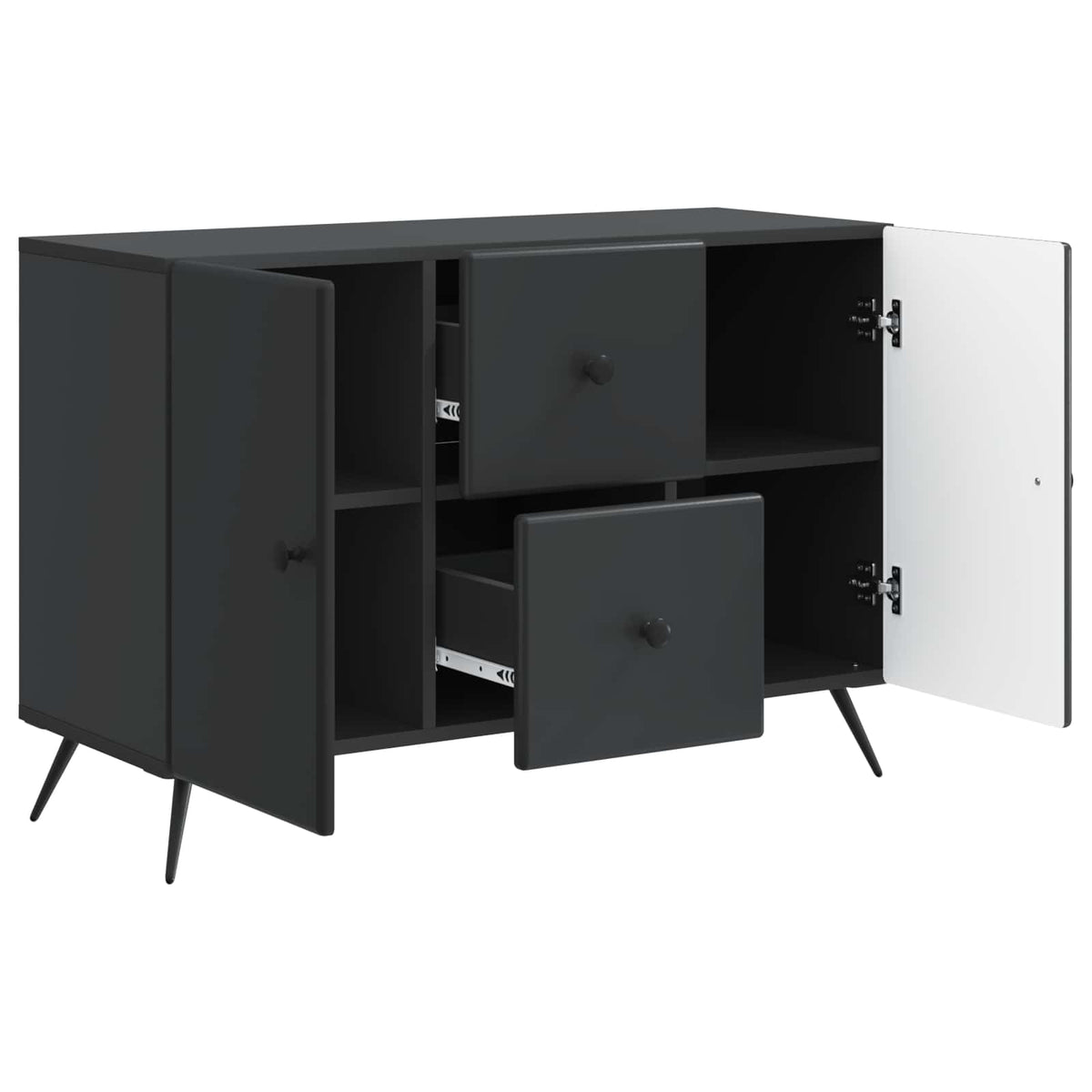 Sideboard Schwarz 89 x 34,5 x 60 cm Holzwerkstoff
