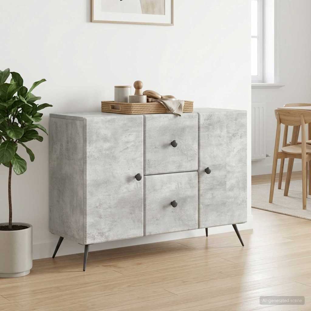 Sideboard Betongrau 89 x 34,5 x 60 cm Holzwerkstoff