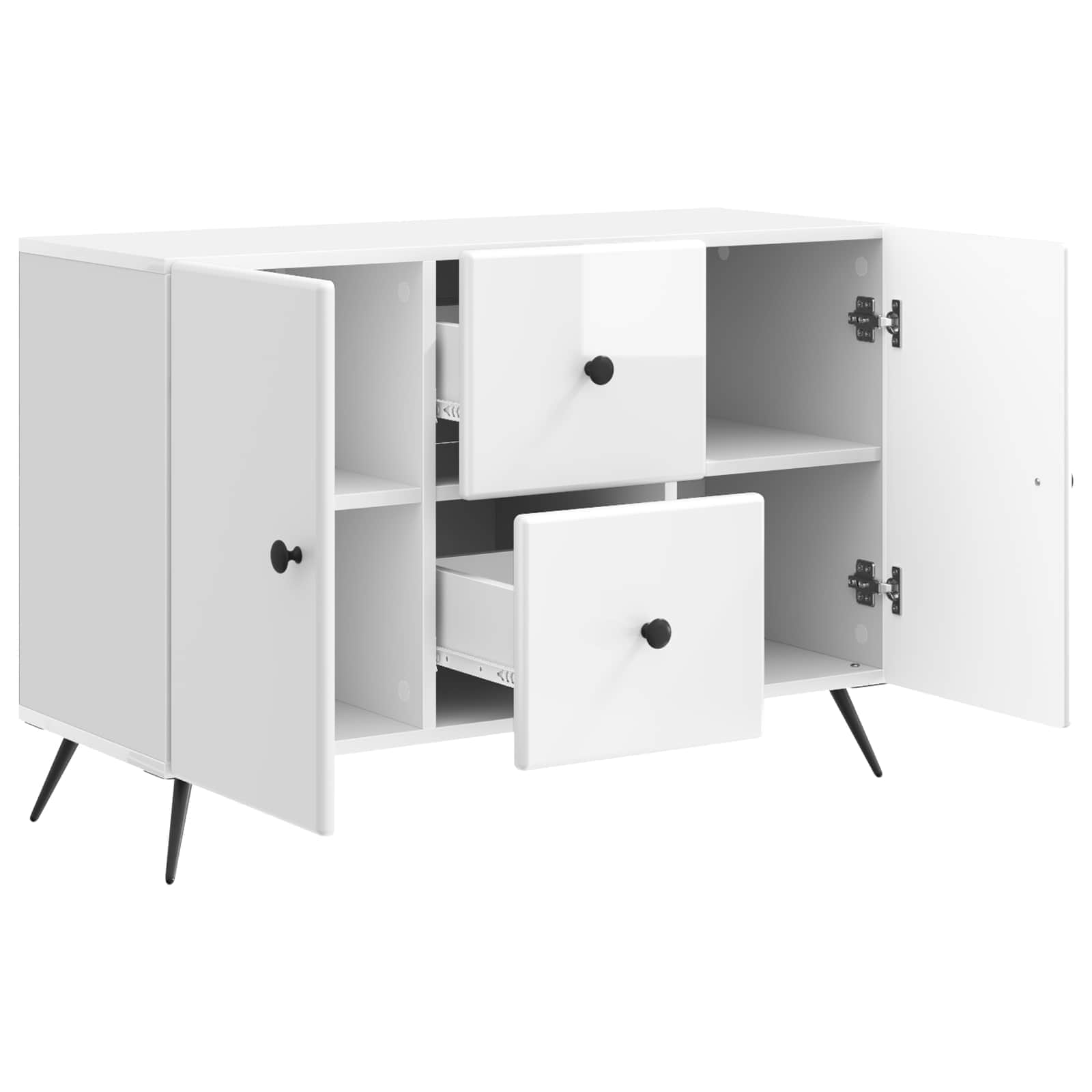 Sideboard Hochglanz Weiß 89 x 34,5 x 60 cm Holzwerkstoff