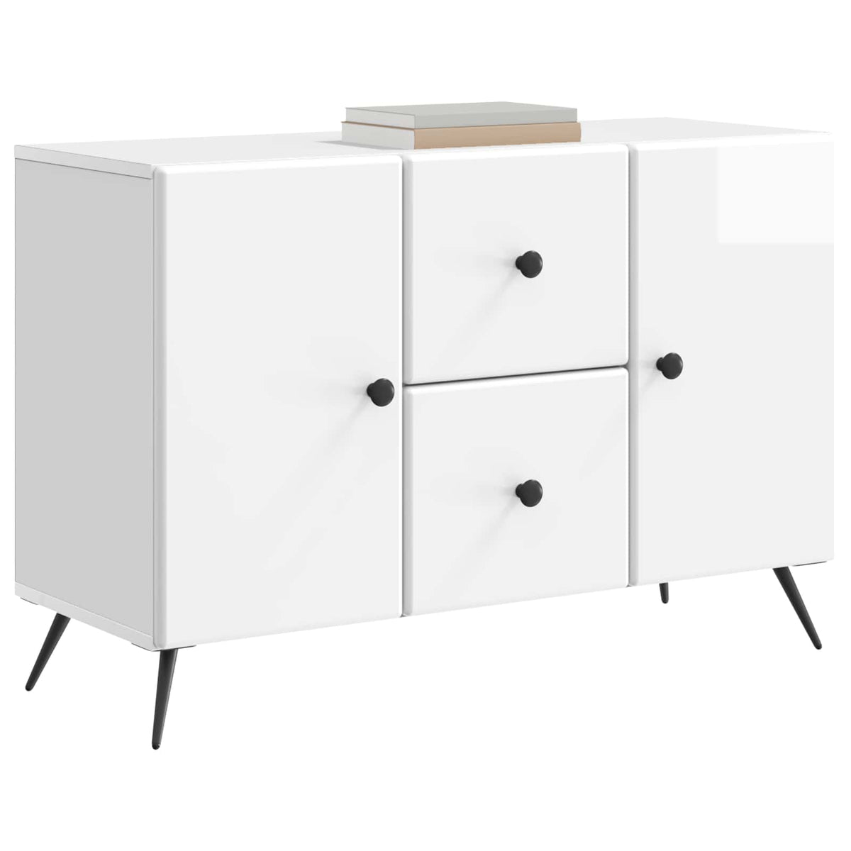 Sideboard Hochglanz Weiß 89 x 34,5 x 60 cm Holzwerkstoff