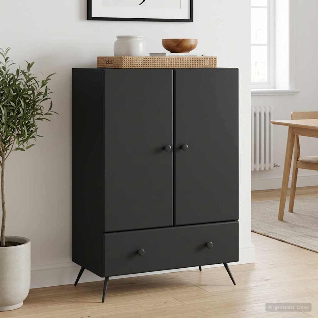 Sideboard Schwarz 66 x 34,5 x 95 cm Holzwerkstoff