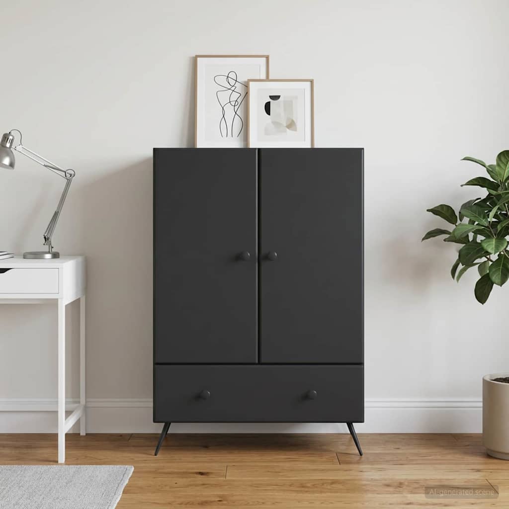 Sideboard Schwarz 66 x 34,5 x 95 cm Holzwerkstoff