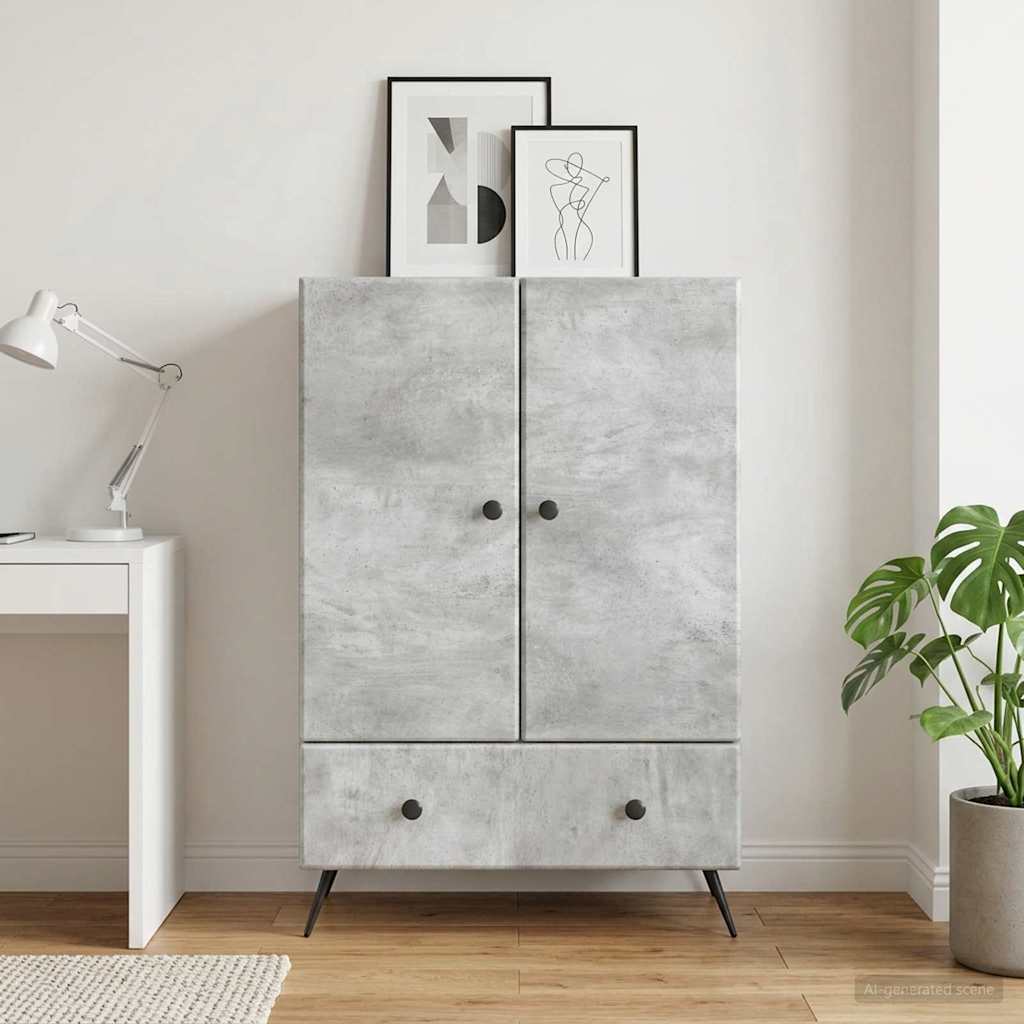 Sideboard Betongrau 66 x 34,5 x 95 cm Holzwerkstoff