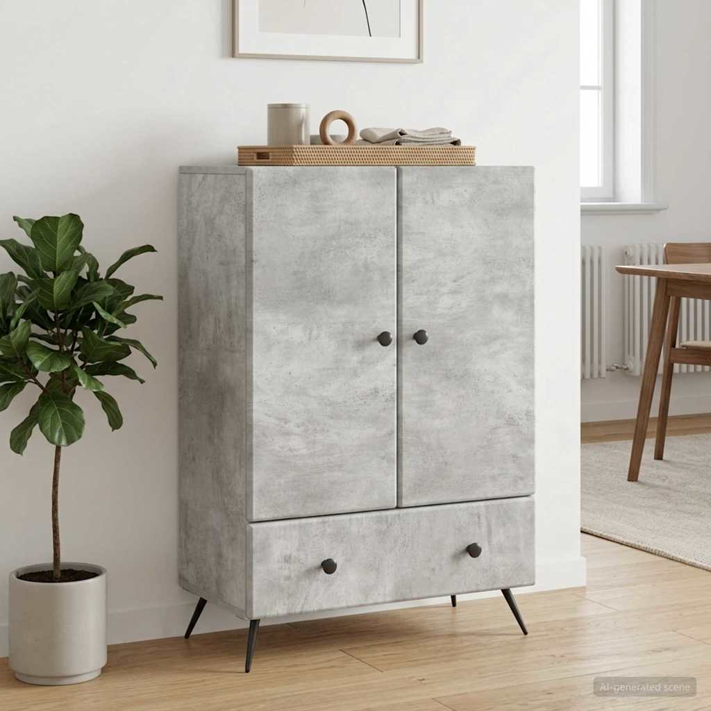 Sideboard Betongrau 66 x 34,5 x 95 cm Holzwerkstoff