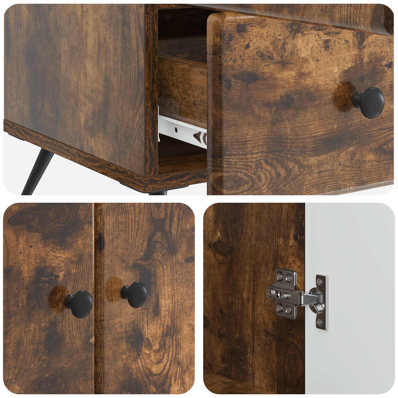 Sideboard Räuchereiche 66 x 34,5 x 95 cm Holzwerkstoff