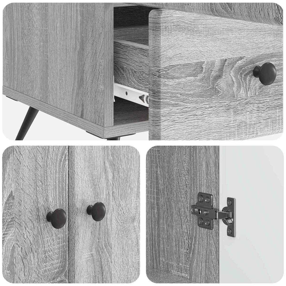 Sideboard Sonoma-Grau 66 x 34,5 x 95 cm Holzwerkstoff