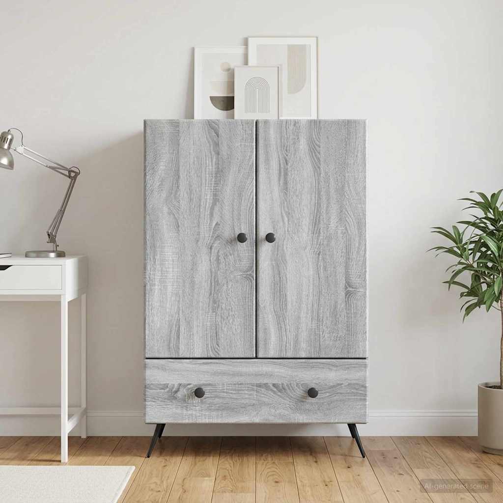 Sideboard Sonoma-Grau 66 x 34,5 x 95 cm Holzwerkstoff