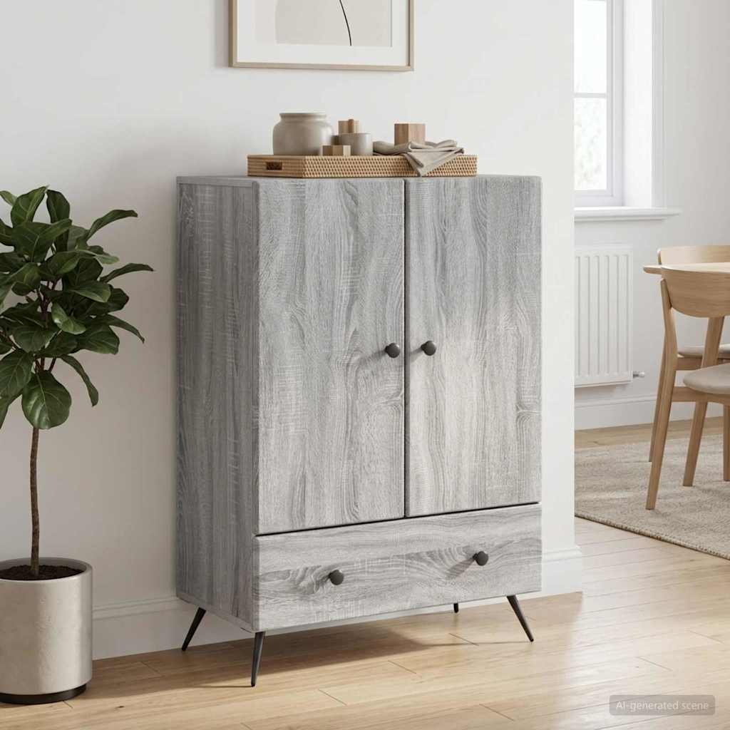 Sideboard Sonoma-Grau 66 x 34,5 x 95 cm Holzwerkstoff