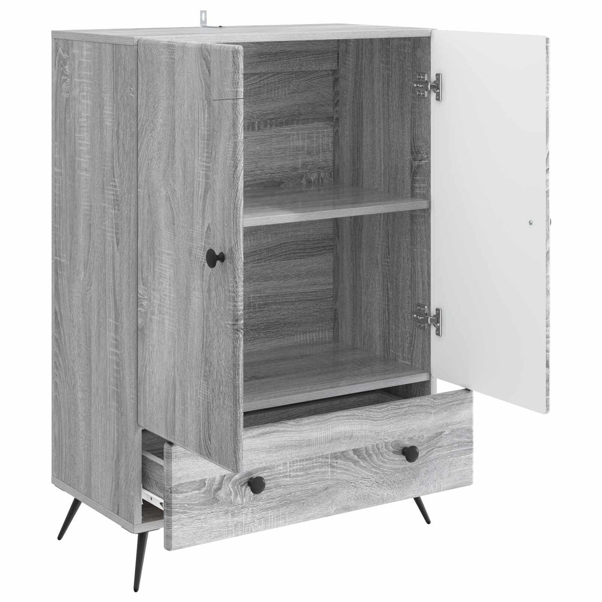 Sideboard Sonoma-Grau 66 x 34,5 x 95 cm Holzwerkstoff