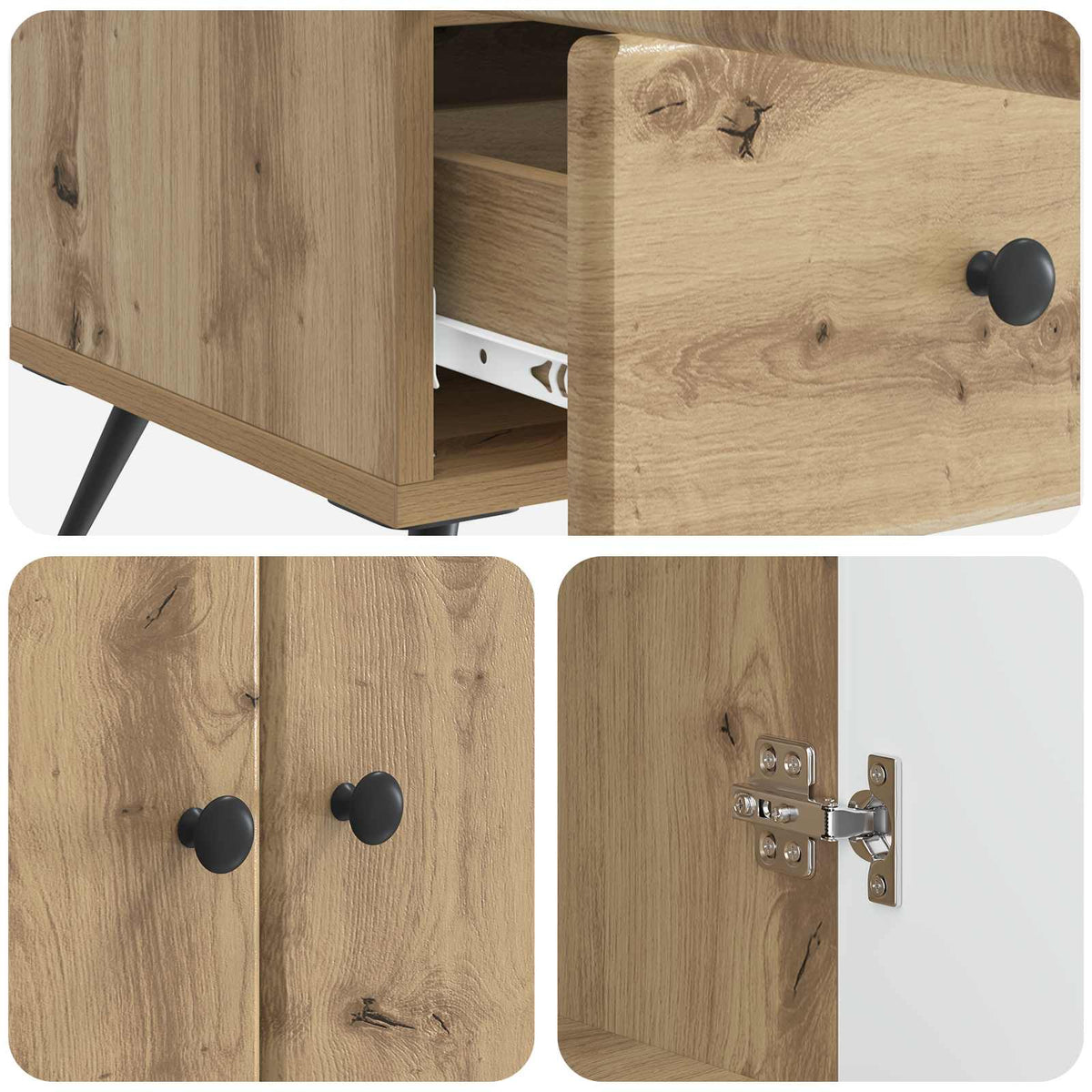 Sideboard Artisan-Eiche 66 x 34,5 x 95 cm Holzwerkstoff