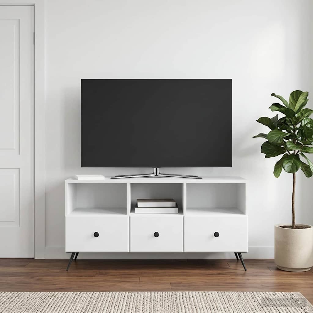 TV-Schränk mit Schubladen Weiß 102 x 34,5 x 50 cm Holzwerkstoff
