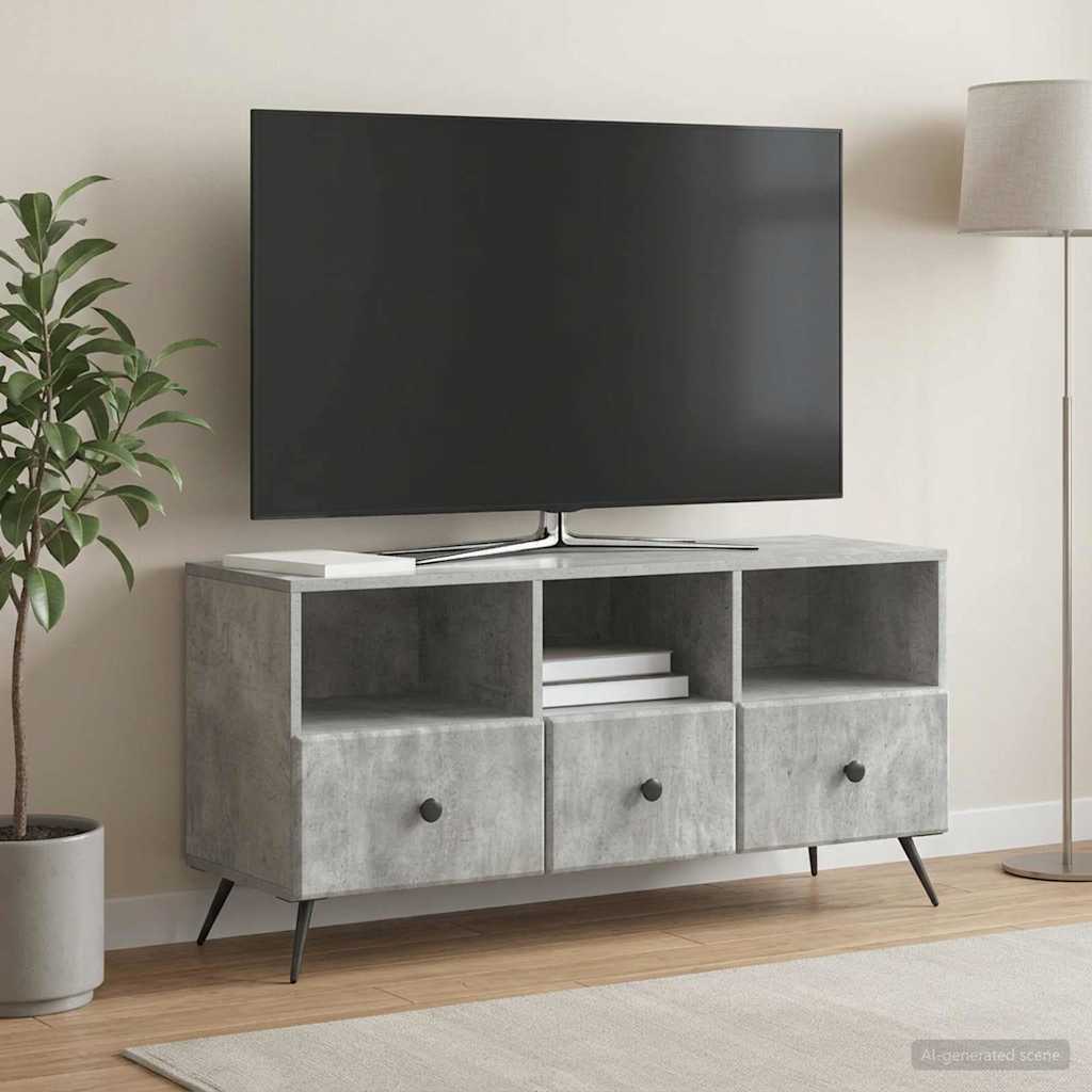 TV-Schränk Betongrau 102 x 34,5 x 50 cm Holzwerkstoff