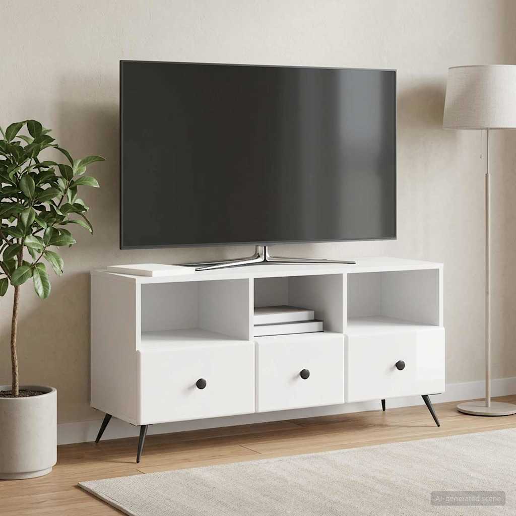 TV-Schränk Hochglanz Weiß 102 x 34,5 x 50 cm Holzwerkstoff