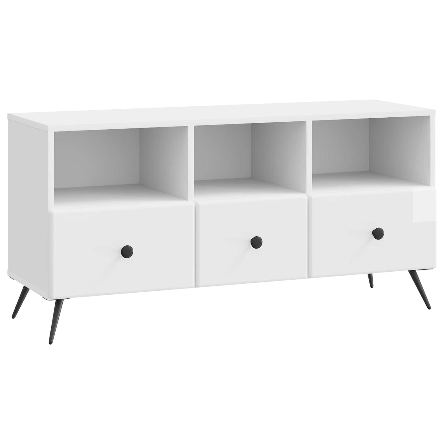 TV-Schränk Hochglanz Weiß 102 x 34,5 x 50 cm Holzwerkstoff