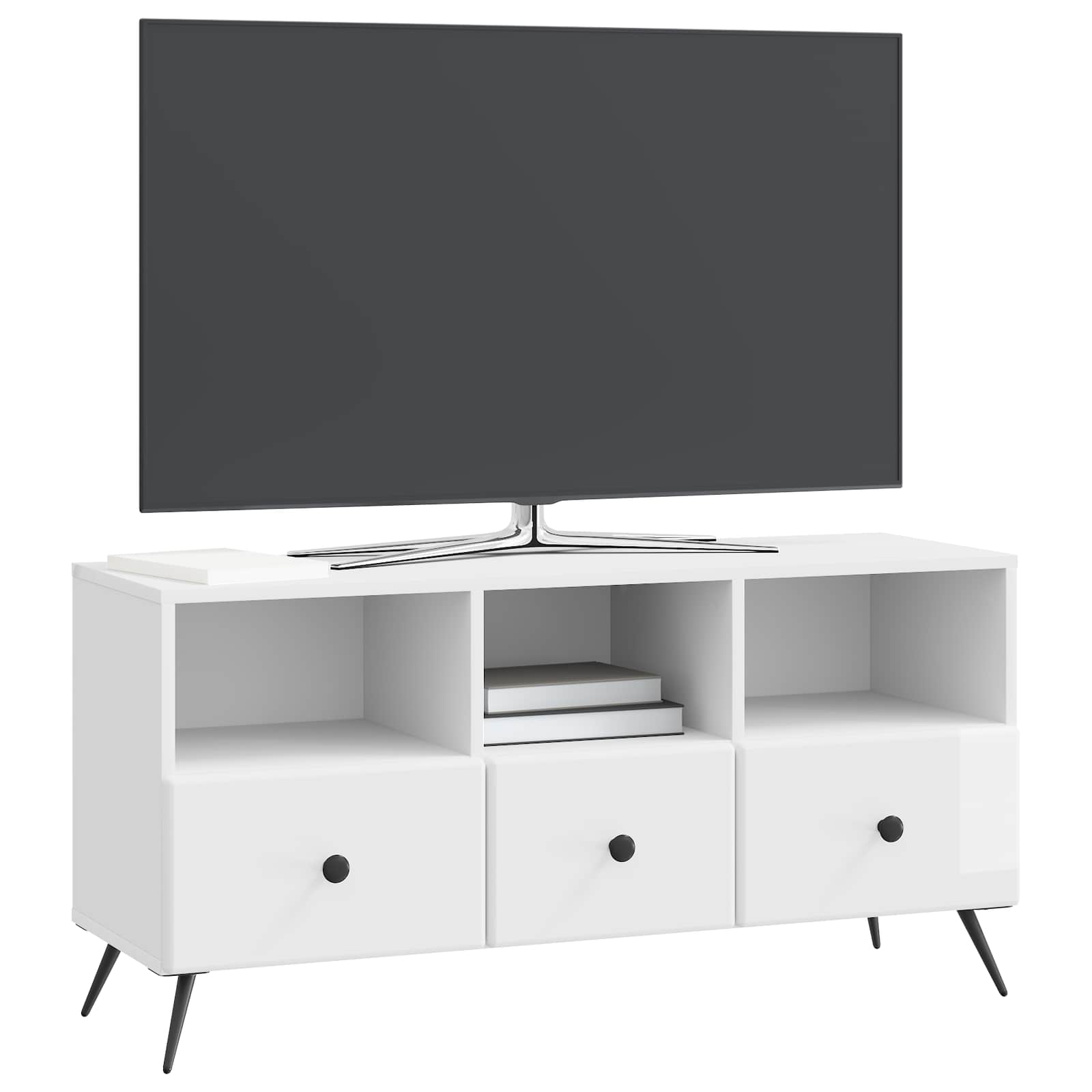TV-Schränk Hochglanz Weiß 102 x 34,5 x 50 cm Holzwerkstoff