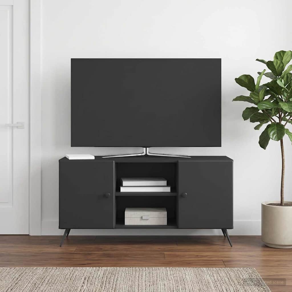 TV-Schränk 102 x 34,5 x 50 cm Schwarz Holzwerkstoff