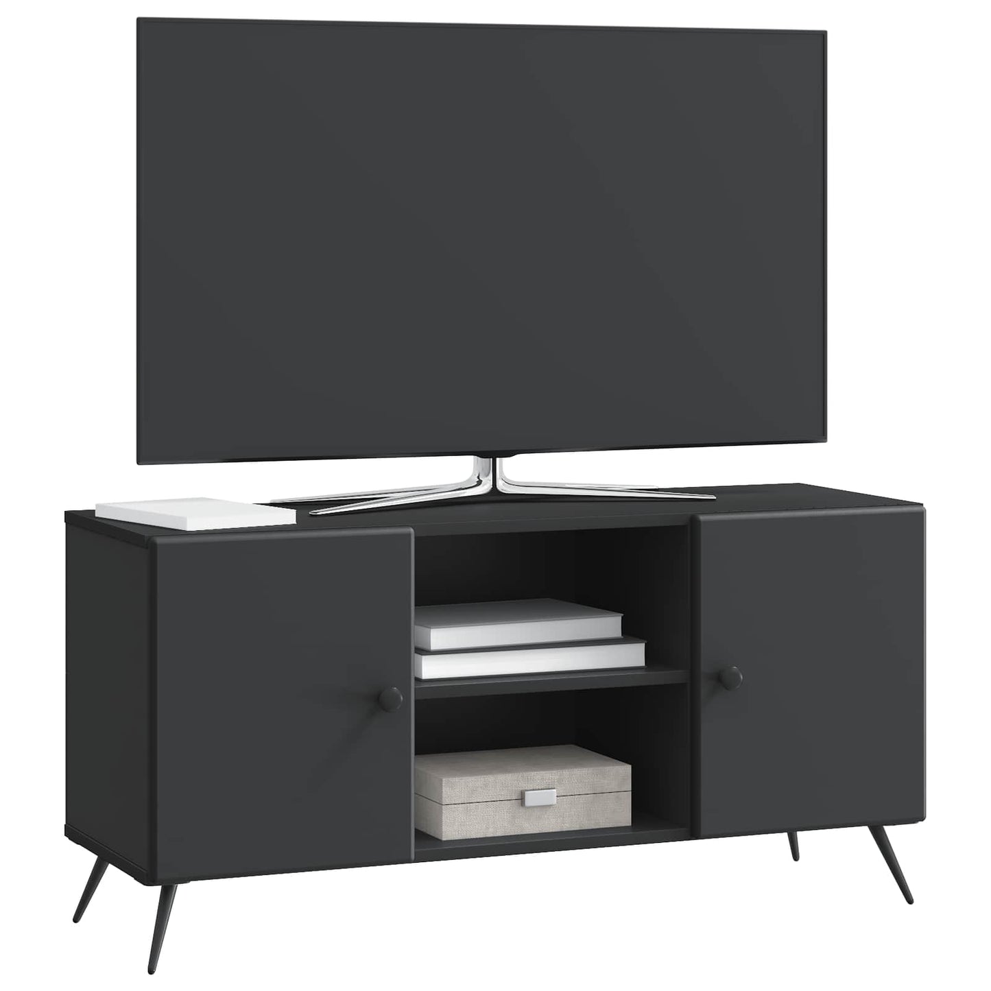 TV-Schränk 102 x 34,5 x 50 cm Schwarz Holzwerkstoff