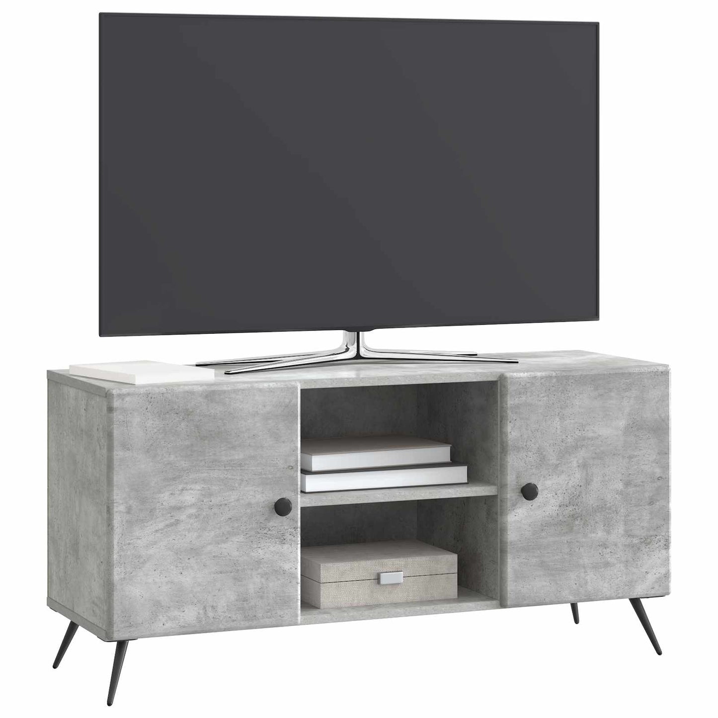 TV-Schränk 102 x 34,5 x 50 cm Betongrau Holzwerkstoff