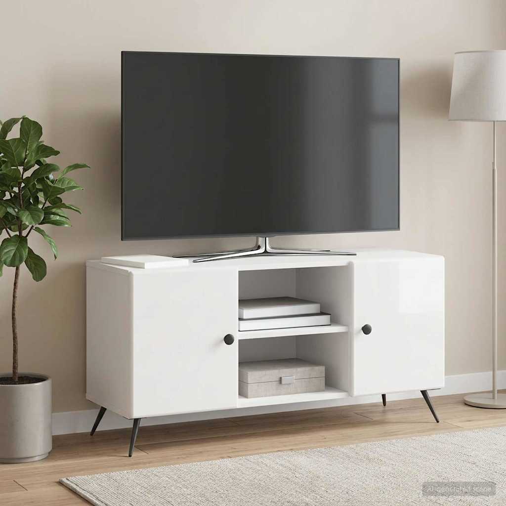 TV-Schränk 102 x 34,5 x 50 cm Hochglanz Weiß Holzwerkstoff