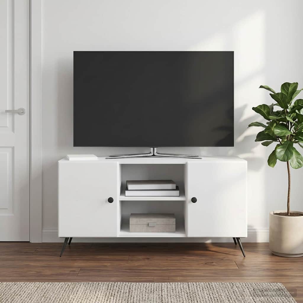 TV-Schränk 102 x 34,5 x 50 cm Hochglanz Weiß Holzwerkstoff