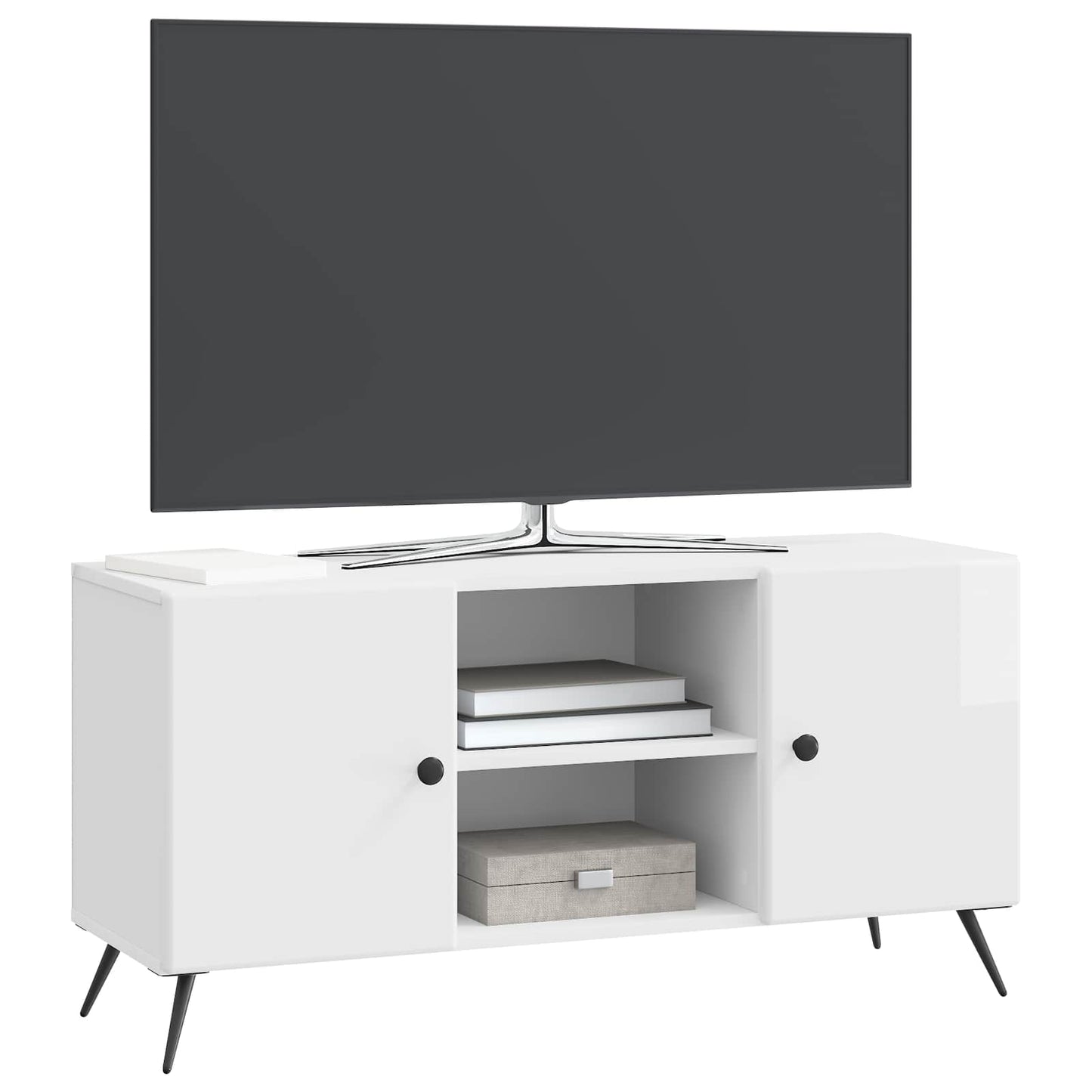 TV-Schränk 102 x 34,5 x 50 cm Hochglanz Weiß Holzwerkstoff