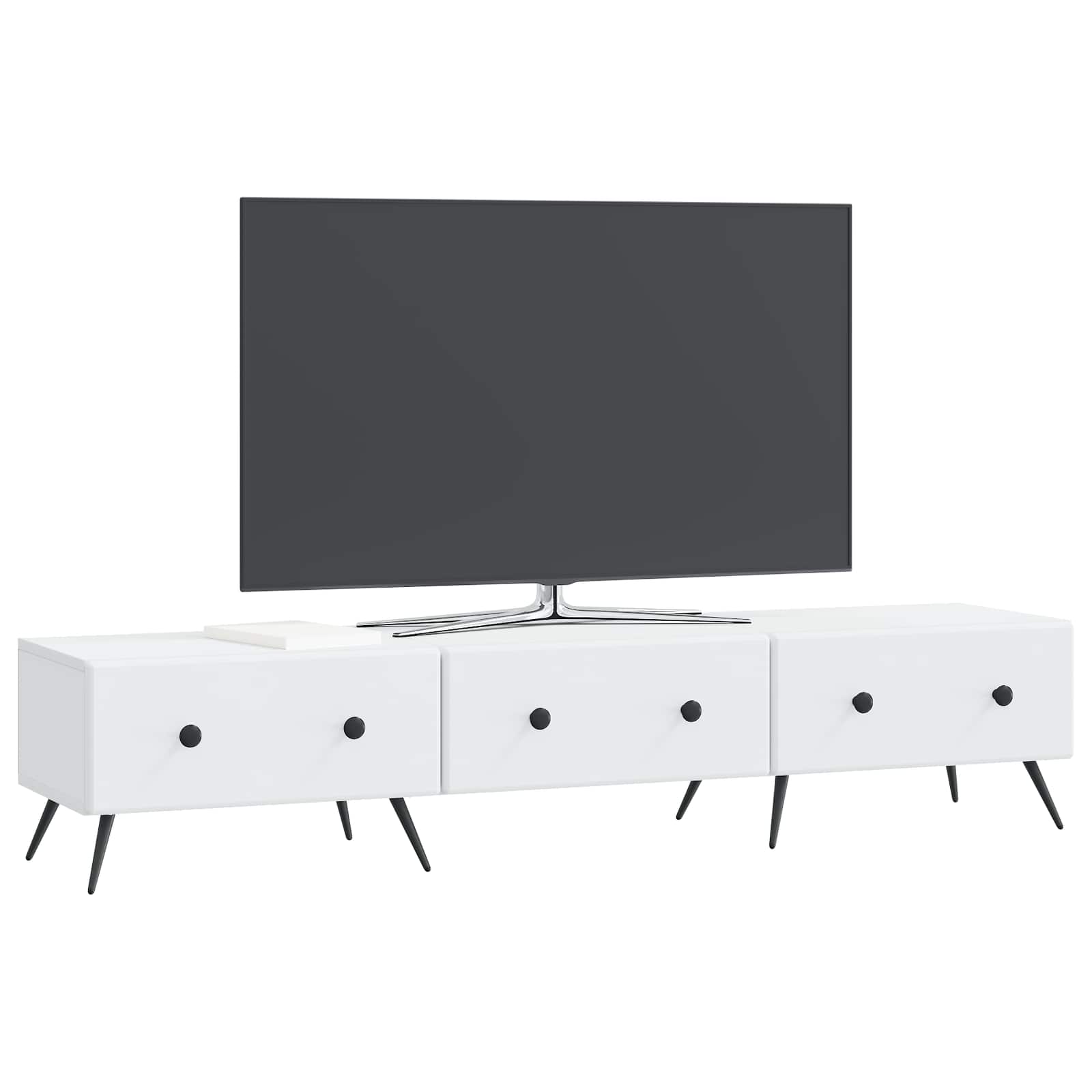 TV-Schränk mit Schubladen Weiß 147 x 34,5 x 30 cm Holzwerkstoff