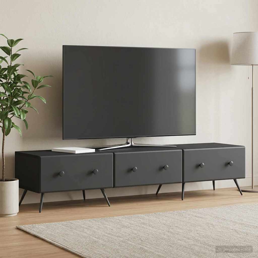 TV-Schränk Schwarz 147 x 34,5 x 30 cm Holzwerkstoff