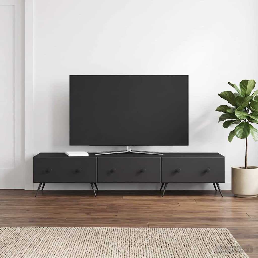 TV-Schränk Schwarz 147 x 34,5 x 30 cm Holzwerkstoff