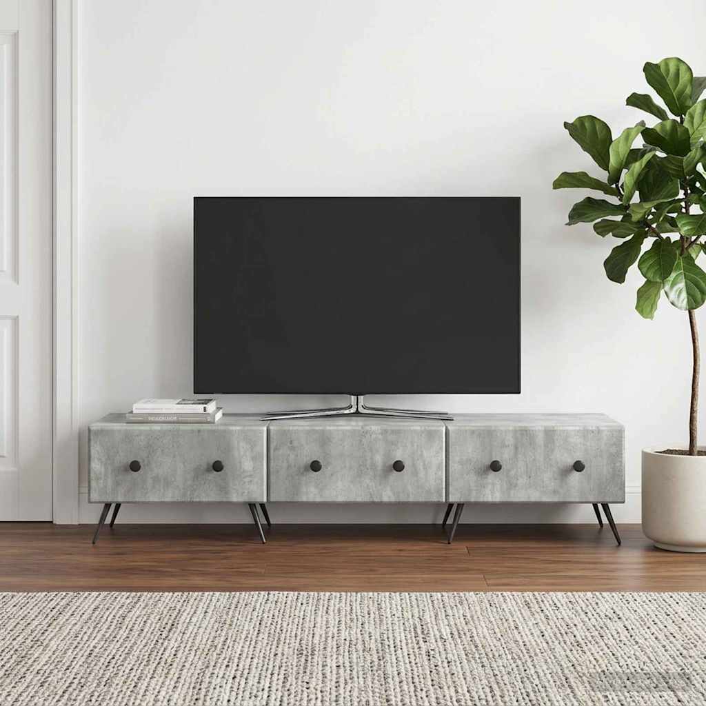 TV-Schränk Betongrau 147 x 34,5 x 30 cm Holzwerkstoff