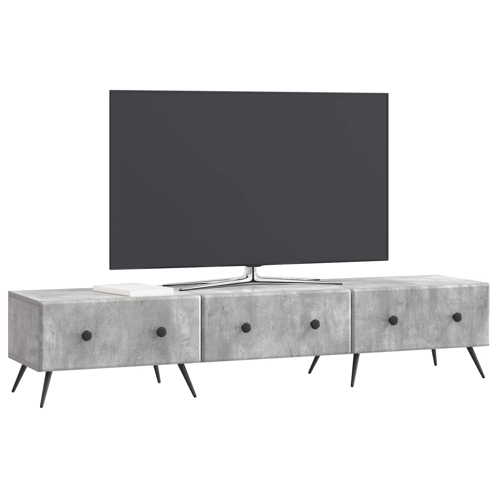 TV-Schränk Betongrau 147 x 34,5 x 30 cm Holzwerkstoff