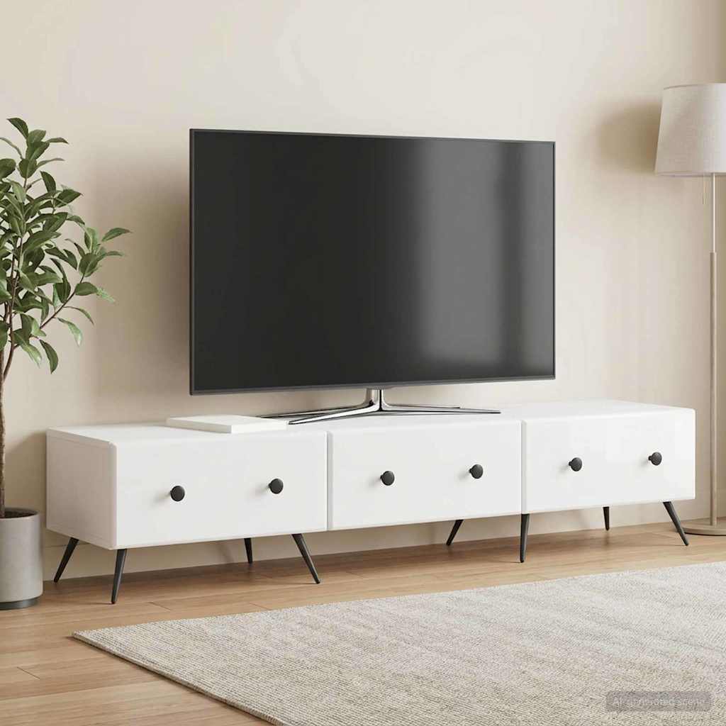 TV-Schränk Hochglanz Weiß 147 x 34,5 x 30 cm Holzwerkstoff