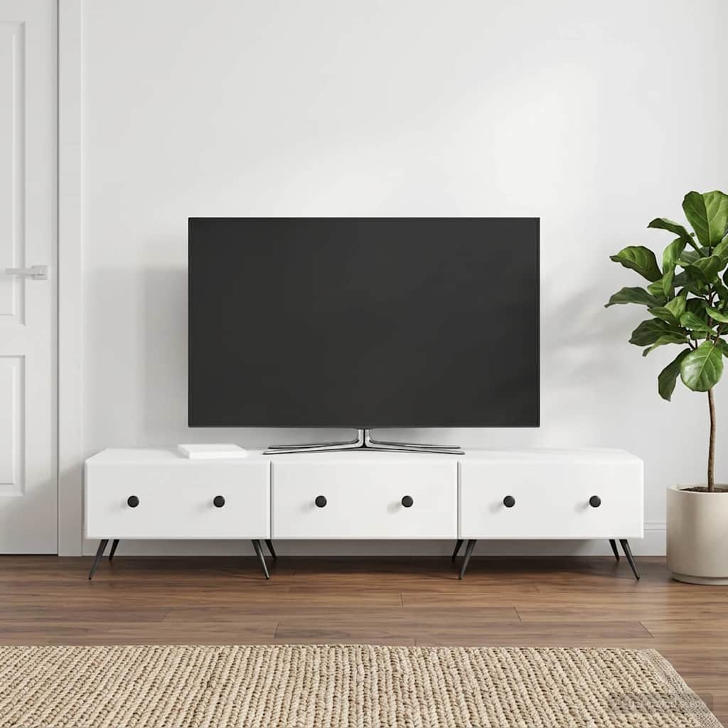 TV-Schränk Hochglanz Weiß 147 x 34,5 x 30 cm Holzwerkstoff