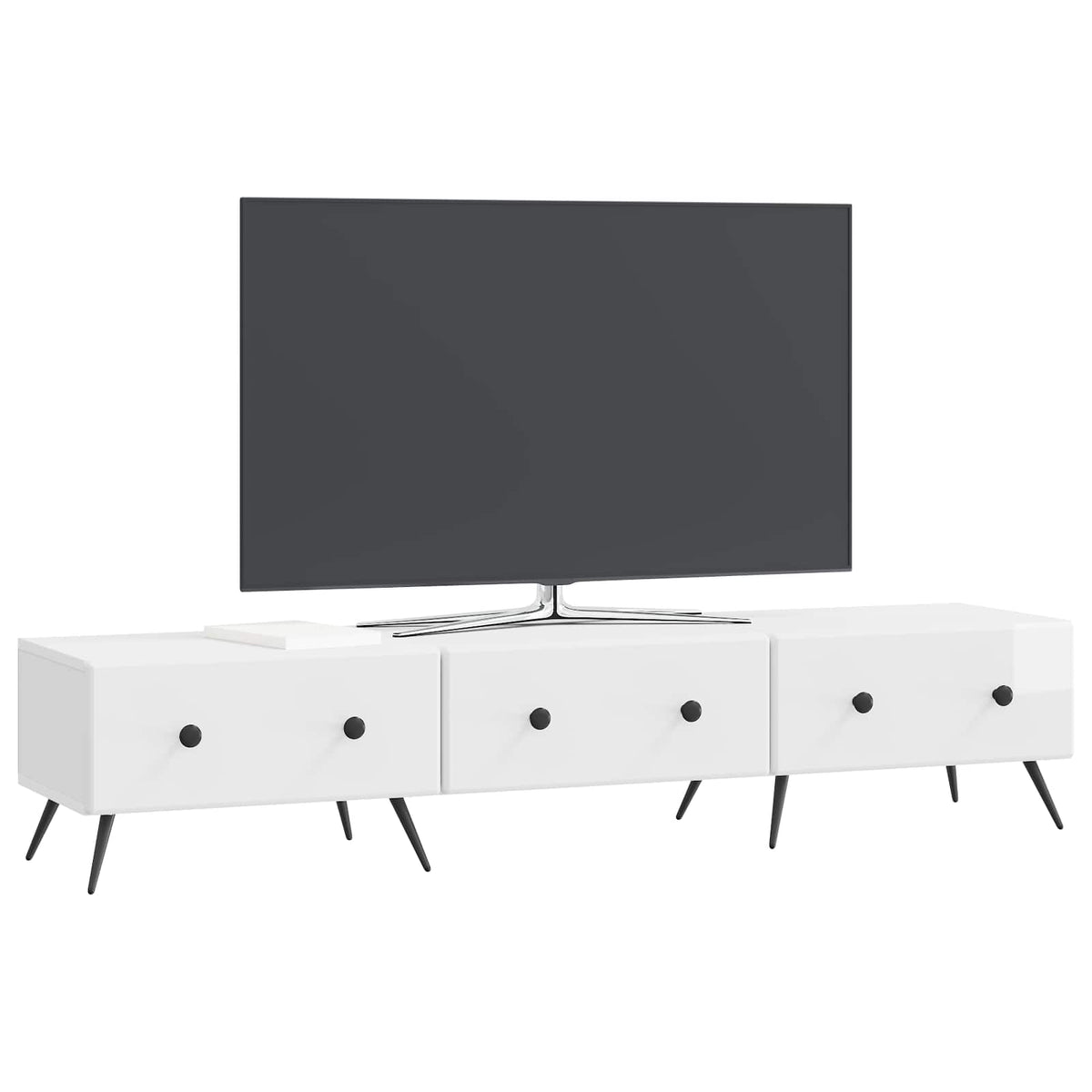 TV-Schränk Hochglanz Weiß 147 x 34,5 x 30 cm Holzwerkstoff